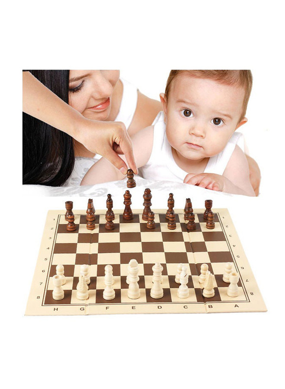 Wooden Chess & Five In A Row Go Two In One Board Game Set