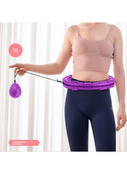 Arabest 21-Section Adjustable Smart Hula Hoop with Soft Gravity Ball, Purple