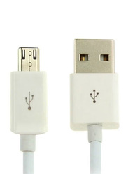 1-Meters Micro-B USB Data Sync Charging Cable, Micro-B USB (5 Pin) to USB Type A for Smartphones/Tablets, White