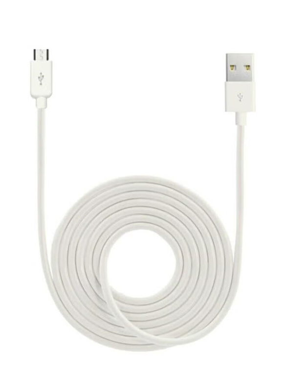 3-Meters Micro-B USB Data Sync Charging Cable, Micro-B USB (5 Pin) to USB Type A for Smartphones/Tablets, White