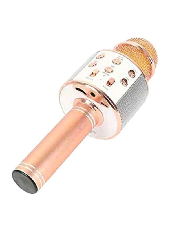 Wster WS-858 Wireless Karaoke Microphone, Rose Gold/Silver