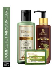 Khadi Organique Neem Aloe Vera Hair Cleanser Tea Tree Face Wash & Neem Tulsi Soap, Set