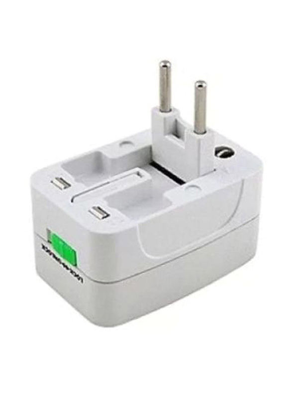 Universal Travel Power Socket Adapter, White