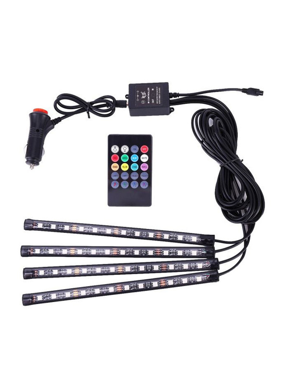 4-Piece LED Atmosphere Lights with SMD-5050 Lamps & Remote Control, Multicolour