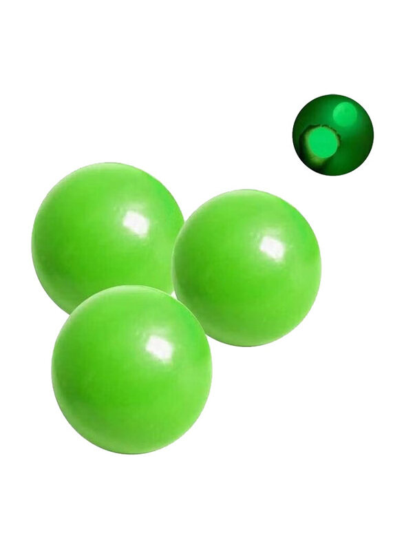 

XiuWoo Glowing Stress Relief Sticky Balls Green, 3 Pieces, Ages 3+