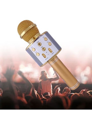 KTV WS-858 Wireless Bluetooth Karaoke Microphone, XD77503, Gold/White