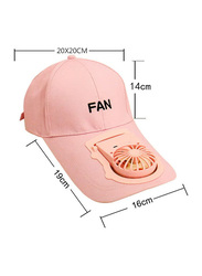 Summer Sport Cap with Fan, Pink
