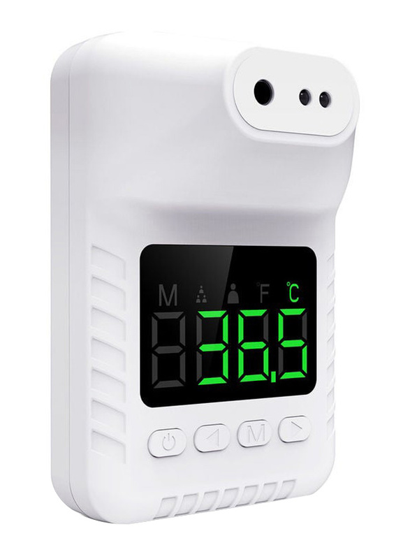 Non Contact Design Wall Mounted Infrared Thermometer with Built-In High Speed Sensor, MD-2094, White