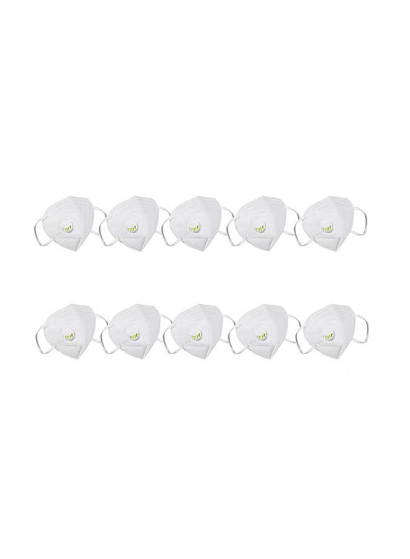 KN95 5 Layers Face Mask with Breathing Valve, 10 Pieces