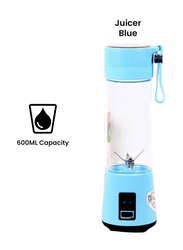 0.6L Mini Portable High-Power USB Charging Juice Cup Blender, Blue