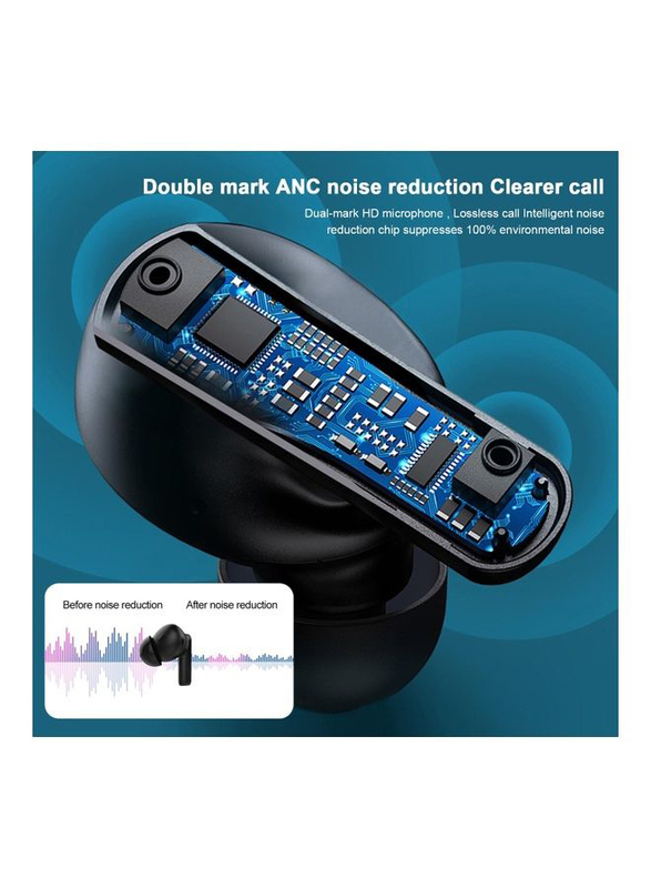 True Wireless Bluetooth 5.0 In-Ear Earphone with Smart Touch, Black