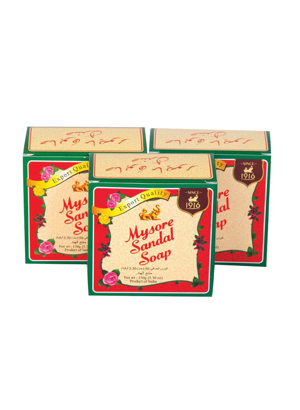 Mysore Sandal Soap, 150g, 3 Pieces