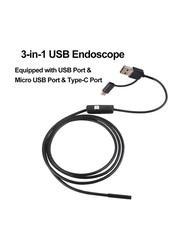 3-in-1 Industrial Endoscope, P-S4926-1, Black