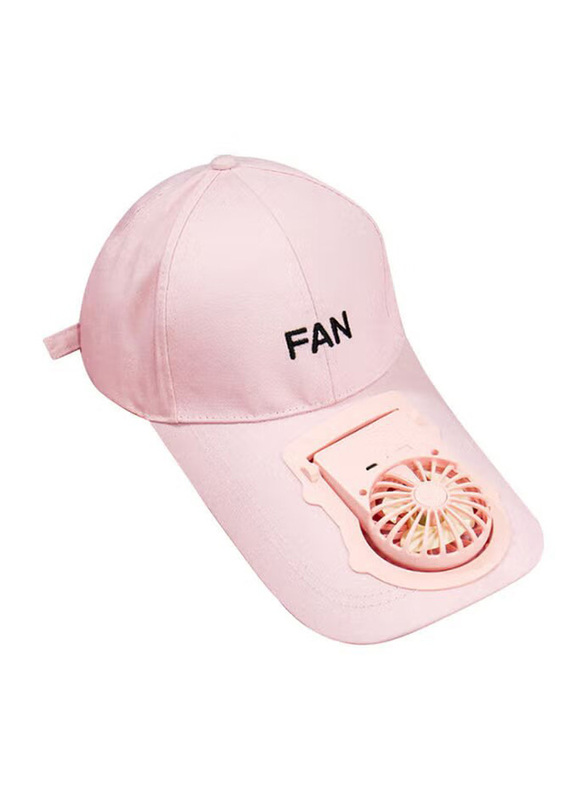 Summer Sport Cap with Fan, Pink