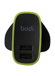 Budi Dual USB Port Adapter, Black