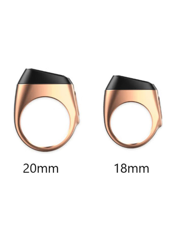 iQibla Tasbih Zikr Smart Ring for Men, 18mm, Rose Gold