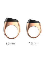 iQibla Tasbih Zikr Smart Ring for Men, 18mm, Rose Gold