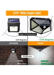 100 LED Solar Motion Sensor Power Light, Black