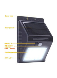 Voberry LED Solar Power Pir Motion Sensor Wall Light, Black