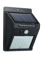 Beauenty 30 LED Solar Power PIR Motion Sensor Wall Light, 13 x 13cm, Black/White