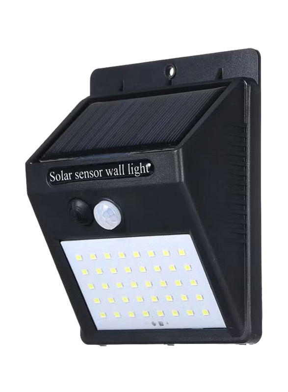 LED Solar Powered Energy Wall Lamp, 13 x 5.5 x 10cm, Black/White/Yellow