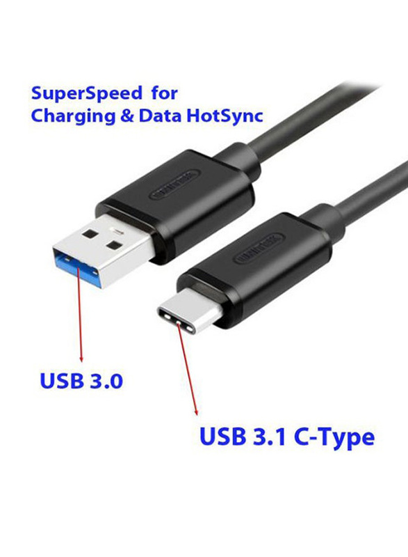 USB 3.1 To Type-C Data/ Charging Cable, Black