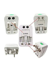 All In One Universal Travel Adapter Plug, White