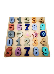 26-Piece Wooden Number Puzzle Board