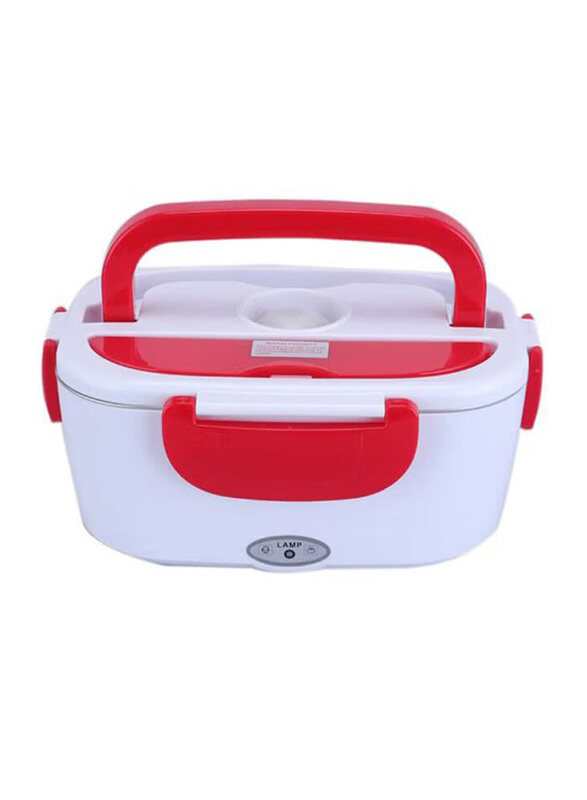 

Generic Portable Electric Heating Lunch Box with Car Plug, Red/White