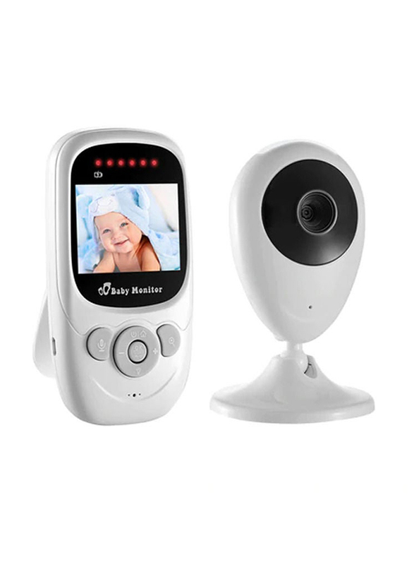 Video Baby Monitor with Infrared Night Vision, 2.4" TFT LCD Wireless Digital, 2-Way Communication, White
