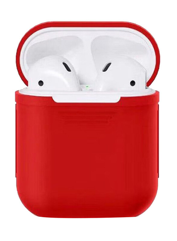 

Generic Protective Soft Silicone Charging Cover Pouch Case Skin Sleeve for Apple AirPods, Red