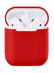 Protective Soft Silicone Charging Cover Pouch Case Skin Sleeve for Apple AirPods, Red