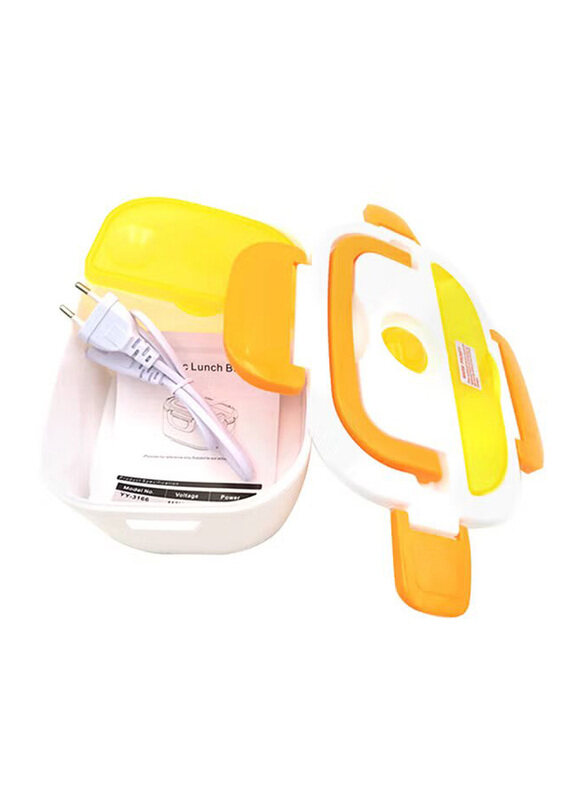 

Generic Multifunctional Electric Heating Lunch Box with Spoon, H22723, Orange/White