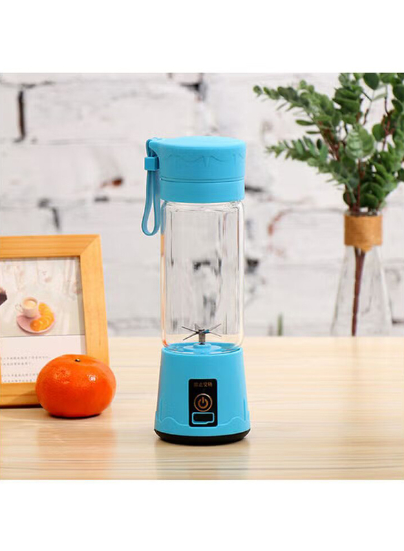 380ml Portable USB Handheld Rechargeable Juicer Cup Blender with 6-Blades, Blue