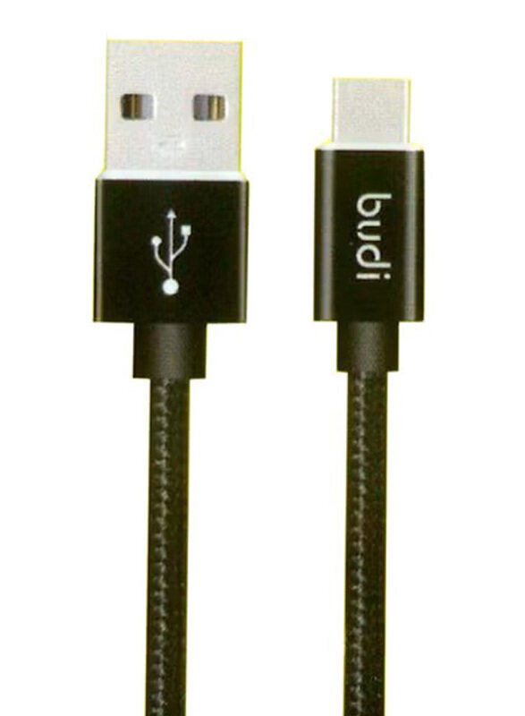 

Budi 1-Meters USB Type-C Data Cable, USB Type-C to USB Type A for Smartphones/Tablets, Black