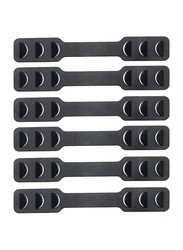 Adjustable Face Mask Extension Hook Black Buckle Set, 6 Pieces