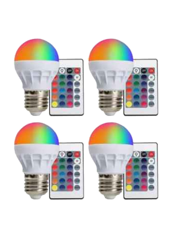 Dimmable LED Lamp Set With Remote Control, 4 Pieces, Multicolour