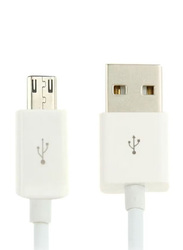 2-Meters Micro-B USB Data Sync Charging Cable, Micro-B USB (5 Pin) to USB Type A for Smartphones/Tablets, White