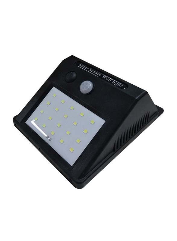 20-LED Solar Power Pir Motion Sensor Waterproof Wall Light Outdoor Security Light, White/Black