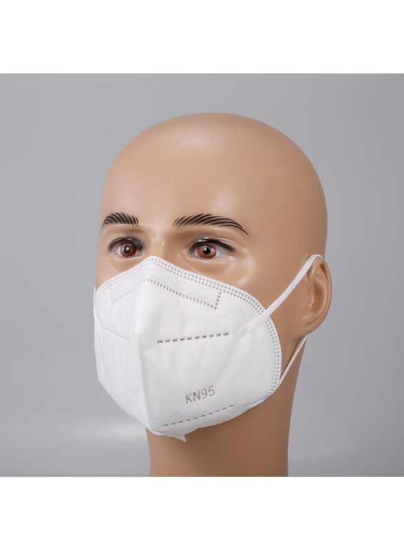 KN95 5-Layer Protective Safety Face Mask, White, 50-Pieces