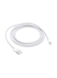 2-Meter Charging Cable, USB Male to Lightning for Apple Phones, White