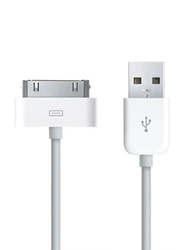 30-Pin Data Sync Charging Cable, 30-Pin to USB Type A for Apple Devices, White