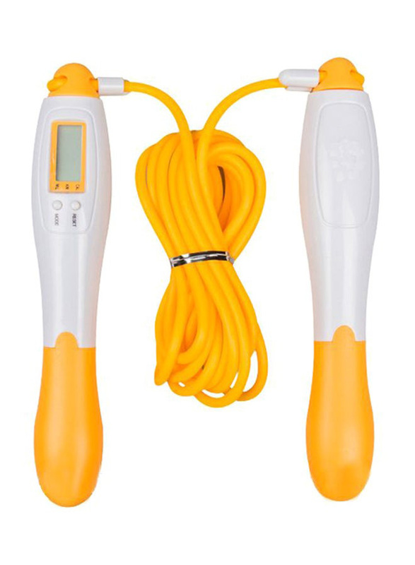 Digital LCD Jump Skipping Rope, One Size, Yellow/White