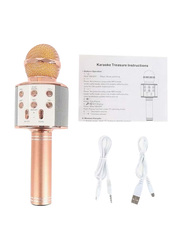 WS-858 Karaoke Bluetooth Wireless Microphone, Rose Gold