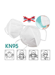 KN95 Antibacterial Face Mask, White, 2-Pieces