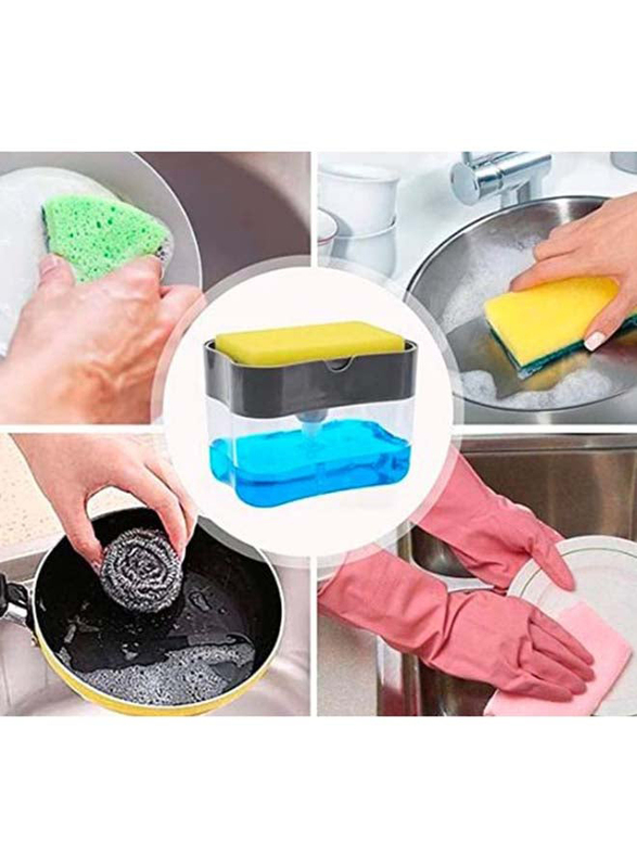 2-in-1 Sponge Rack Shelf Soap & Detergent Dispenser Pump, 1 Piece