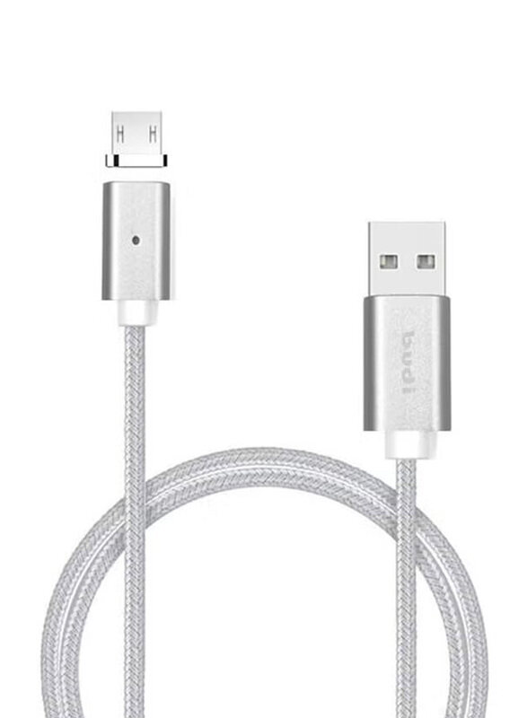 

Budi 1.2-Meter Micro Magnetic Cable, USB Type A to Micro USB Cable, Silver