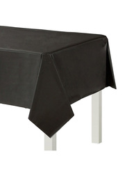 Party Time Plastic Table Cover, 54 x 108 Inch, TC-0001-Bk, Black