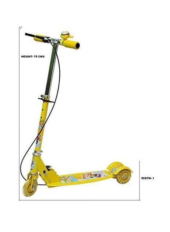 Raawan Foldable Scooter, RA6019, Yellow/Silver