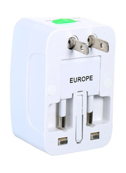 Universal Travel Power Adapter Plug, White